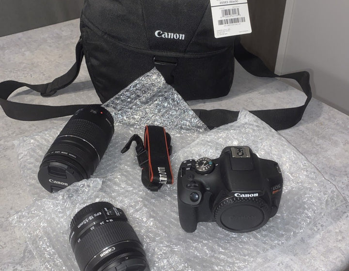 Canon EOS Rebel T7 24.1MP Digital Camera - Black (Kit with 18-55mm and 75-300mm