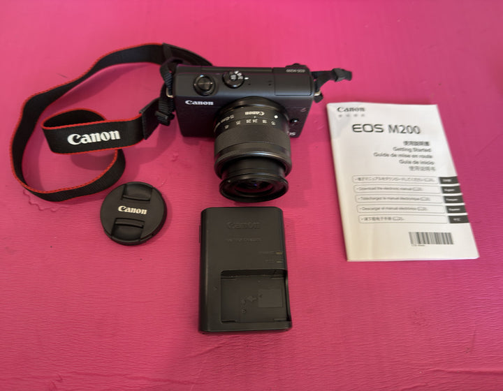 Canon EOS M200 Compact Mirrorless 4K Digital Camera w/EF-M 15-45mm Lens - Black